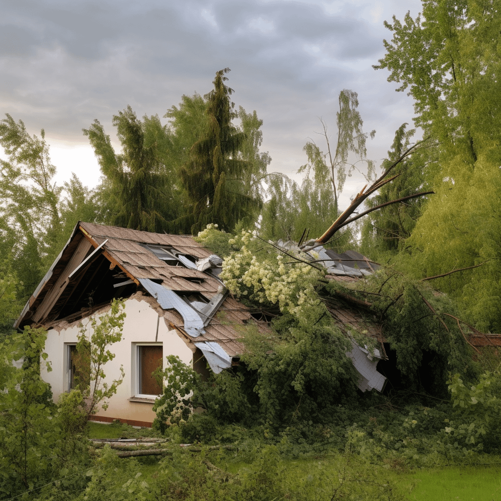 a house damaged by a tornado