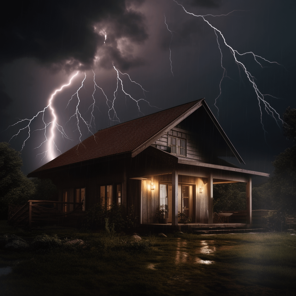 lightning hiting a house